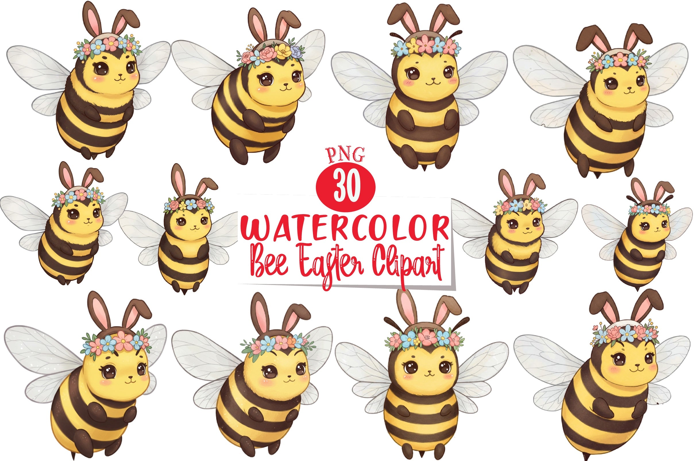 Bee Easter Clipart Bundle - CraftNest - Digital Crafting and Art