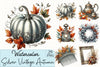 Silver Vintage Autumn Clipart Bundle