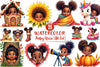 Peeking African American Girl Clipart Bundle 1