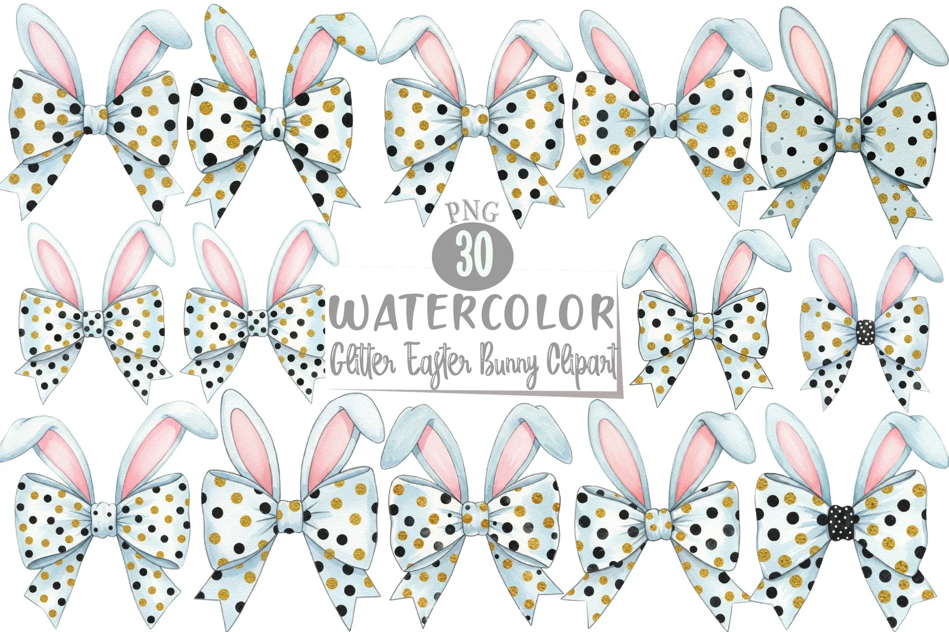 Glitter Easter Bunny Clipart Bundle 42 - CraftNest - Digital Crafting and Art