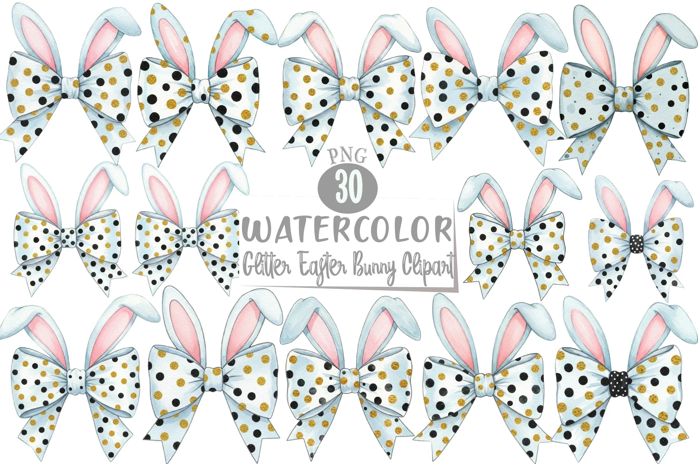 Glitter Easter Bunny Clipart Bundle 42 - CraftNest - Digital Crafting and Art
