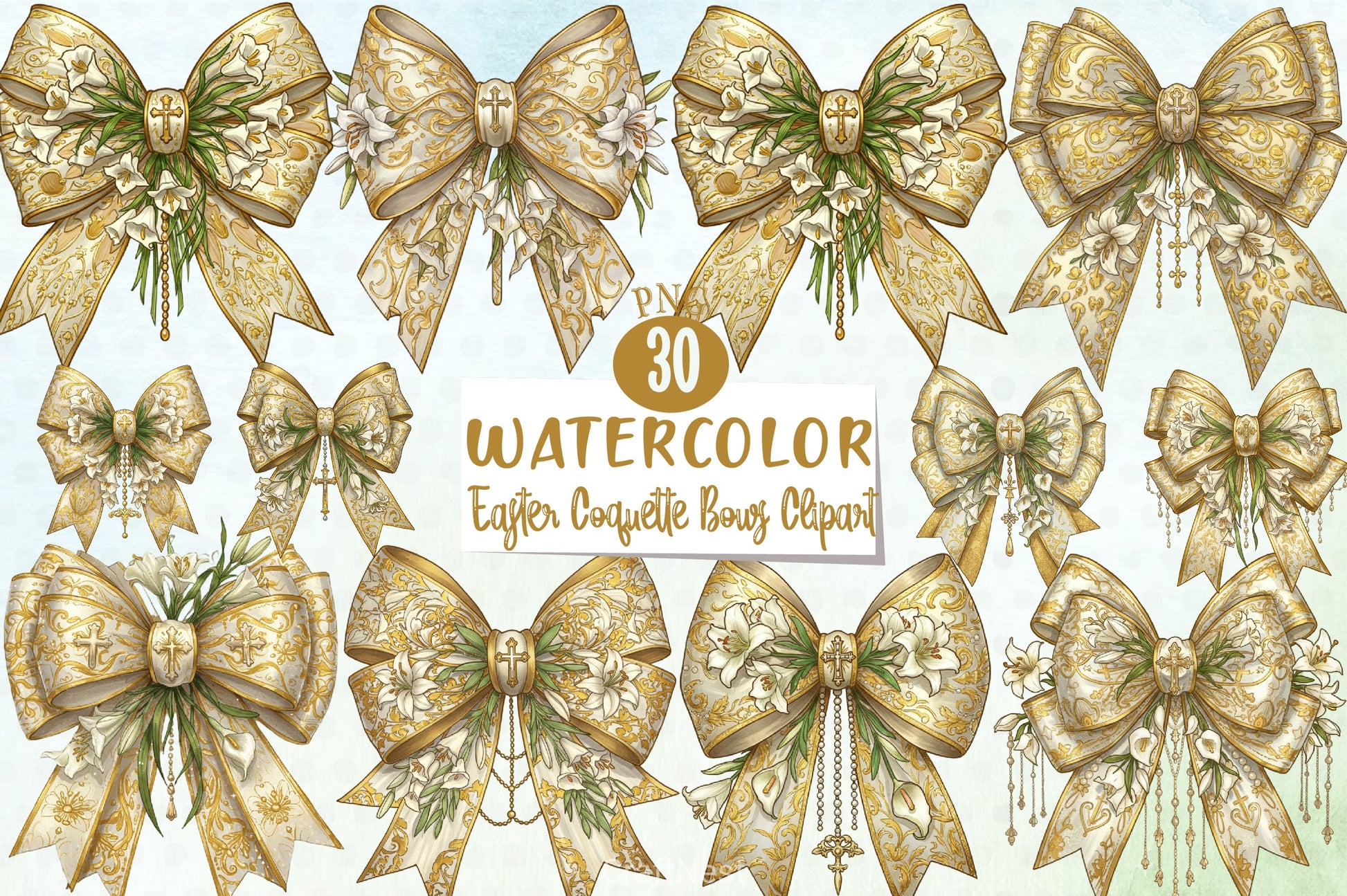 Easter Coquette Bows Clipart Bundle - CraftNest - Digital Crafting and Art