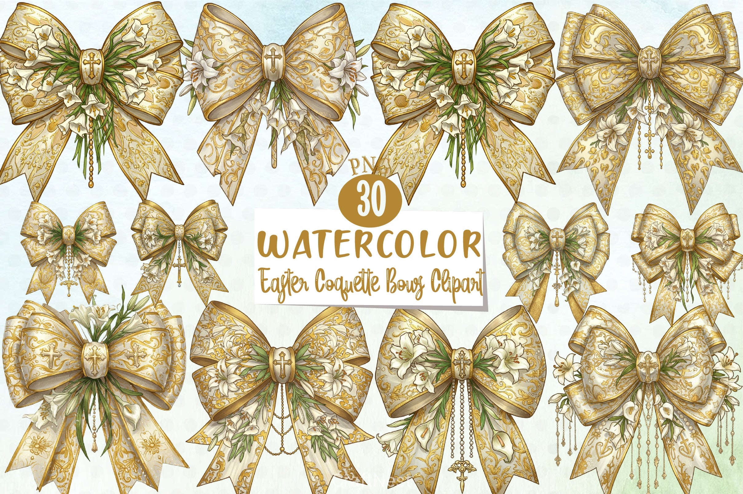 Easter Coquette Bows Clipart Bundle - CraftNest - Digital Crafting and Art