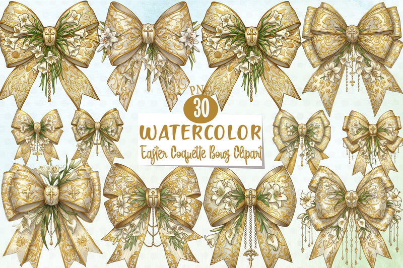 Easter Coquette Bows Clipart Bundle - CraftNest - Digital Crafting and Art