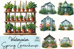 Spring Greenhouse Clipart Bundle - CraftNest - Digital Crafting and Art