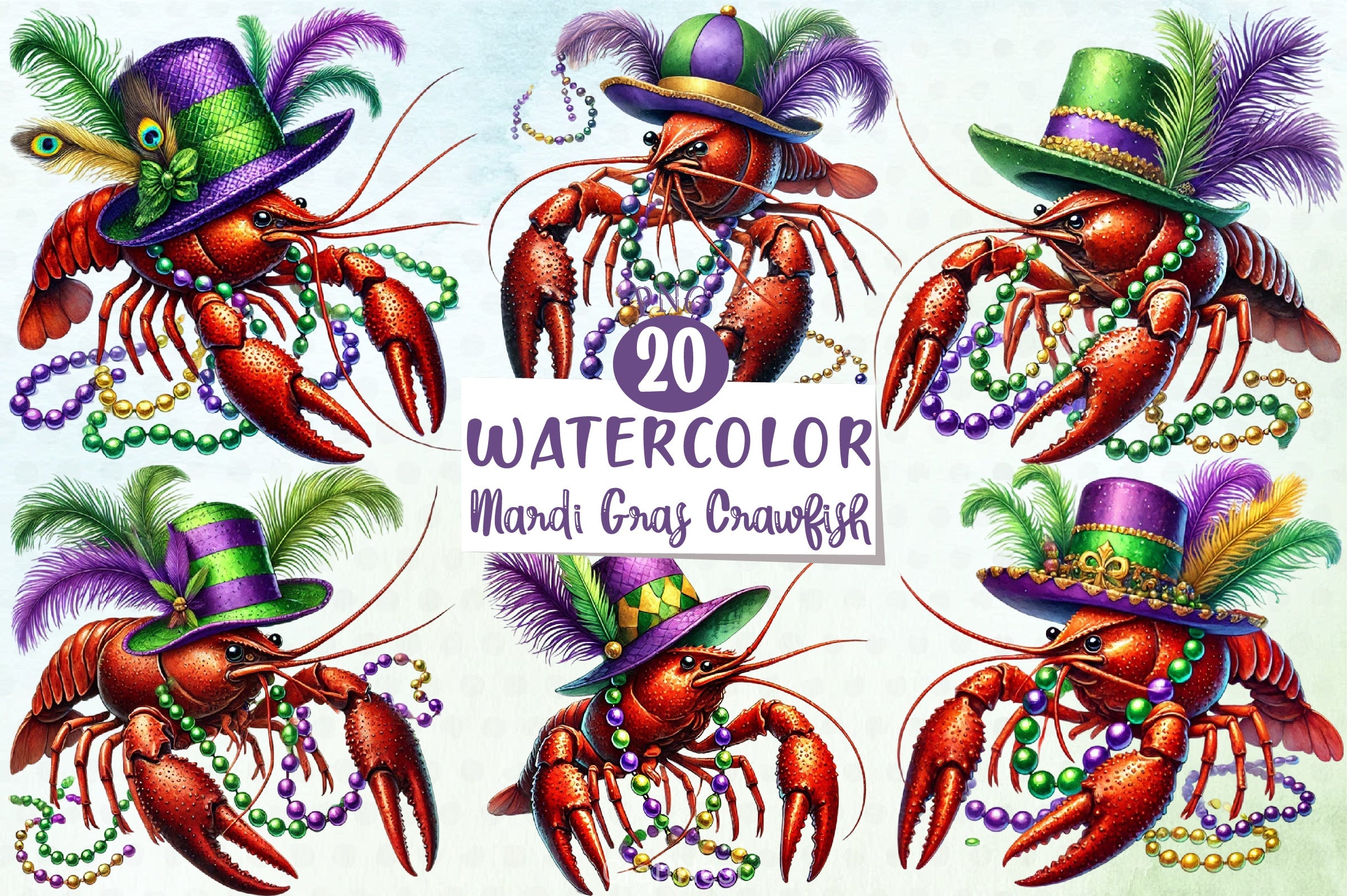 Mardi Gras Crawfish Clipart Bundle - CraftNest - Digital Crafting and Art