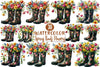 Spring Boots Flowers Clipart Bundle