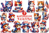 4th of July Cat Clipart Bundle