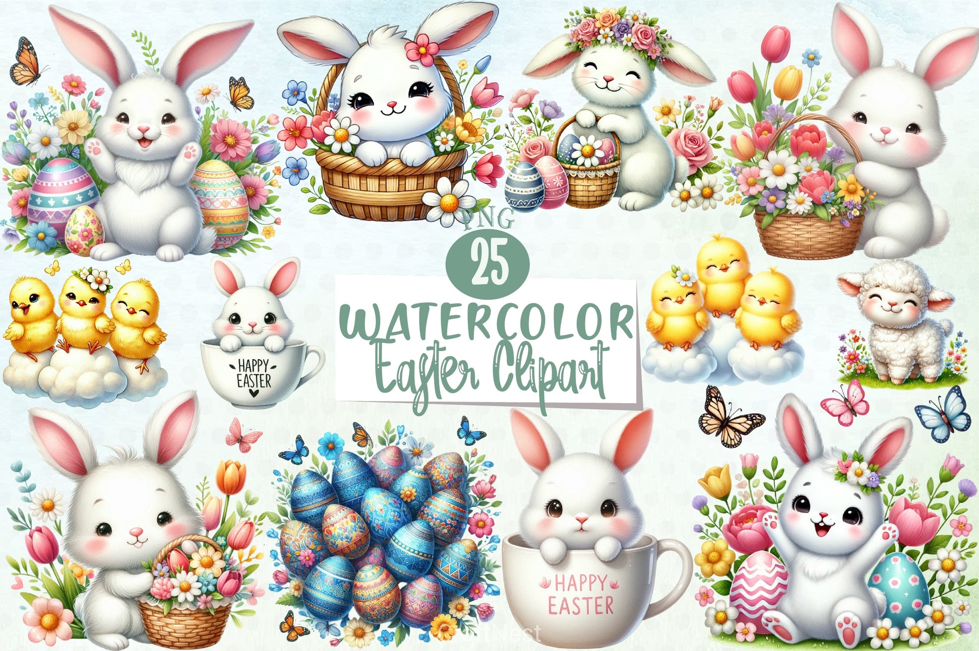 Easter Set Clipart Bundle - CraftNest - Digital Crafting and Art