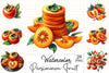 Persimmon Fruit Clipart Bundle