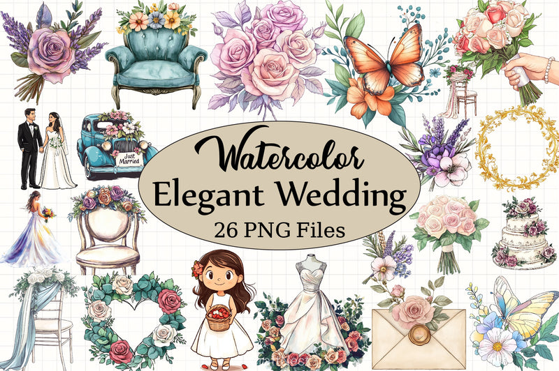 Elegant Wedding Clipart Bundle 2 - CraftNest - Digital Crafting and Art