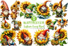 Sunflower Gnomes Clipart Bundle