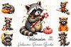Halloween Raccoon Clipart Bundle