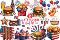 4th of July Fast Food Clipart Bundle - CraftNest - Digital Crafting and Art