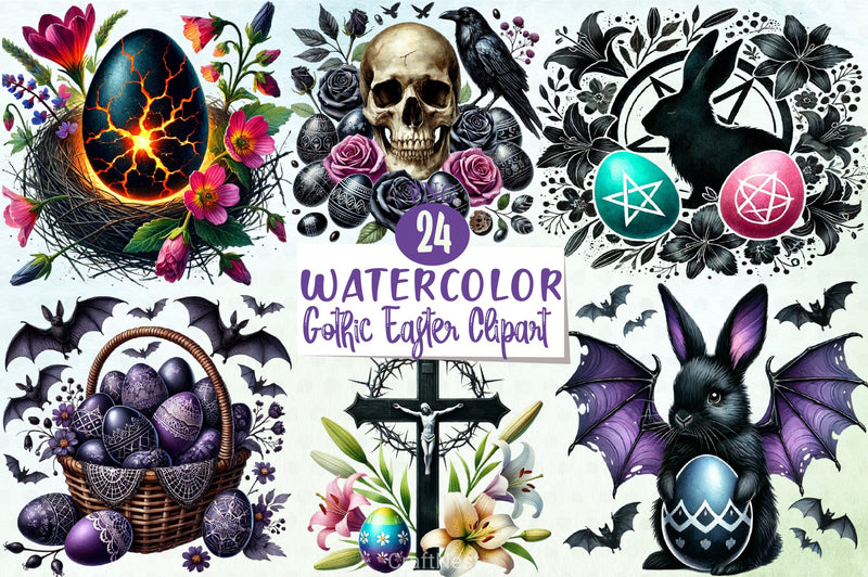 Gothic Easter Clipart Bundle 5 - CraftNest - Digital Crafting and Art