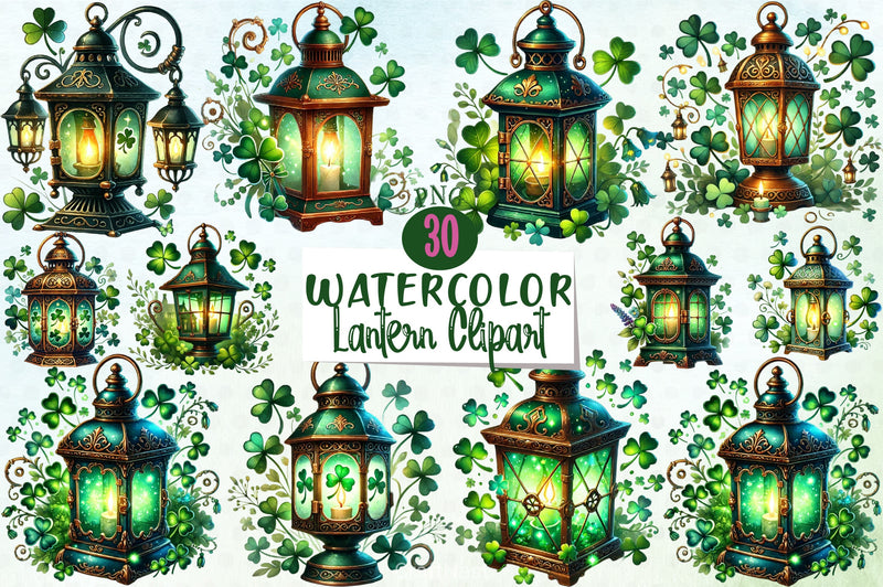 St. Patrick's Day Lantern Clipart Bundle - CraftNest - Digital Crafting and Art