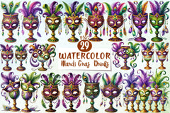 Mardi Gras Drinks Clipart Bundle 4 - CraftNest - Digital Crafting and Art
