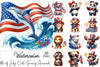 4th of July Funny Animals Clipart Bundle 4