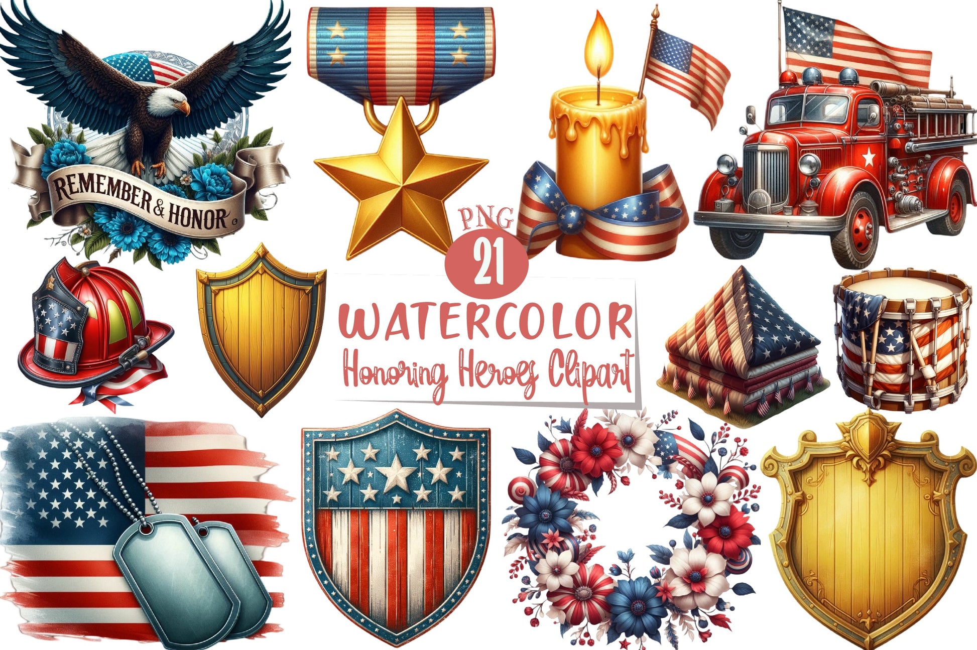Honoring Heroes Clipart Bundle 5 - CraftNest - Digital Crafting and Art