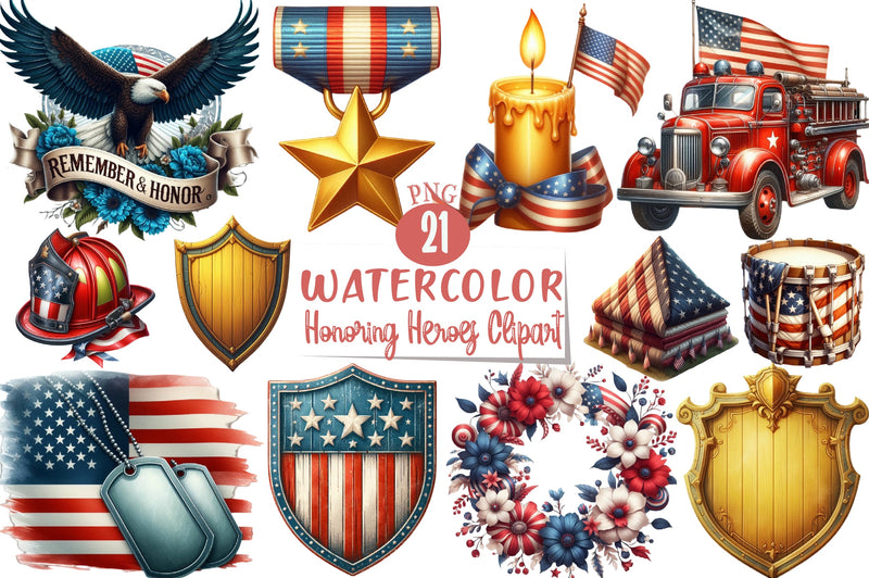 Honoring Heroes Clipart Bundle 5 - CraftNest - Digital Crafting and Art