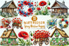 Spring Meadow Poppies Clipart Bundle