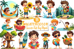 Summer Boy Clipart Bundle - CraftNest - Digital Crafting and Art