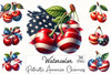 Patriotic America Cherries Clipart Bundle