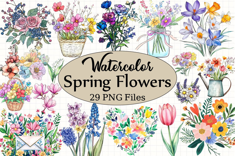 Spring Flowers Clipart Bundle - CraftNest - Digital Crafting and Art