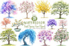Pastel Spring Trees Clipart Bundle