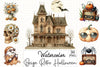 Beige Retro Halloween Clipart Bundle