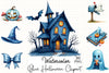 Blue Halloween Clipart Bundle 1