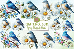 Spring Bluebird Clipart Bundle - CraftNest - Digital Crafting and Art