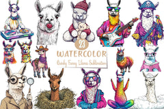 Quirky Llama Clipart Bundle - CraftNest - Digital Crafting and Art