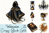 Creepy Black & Gold Halloween Clipart Bundle