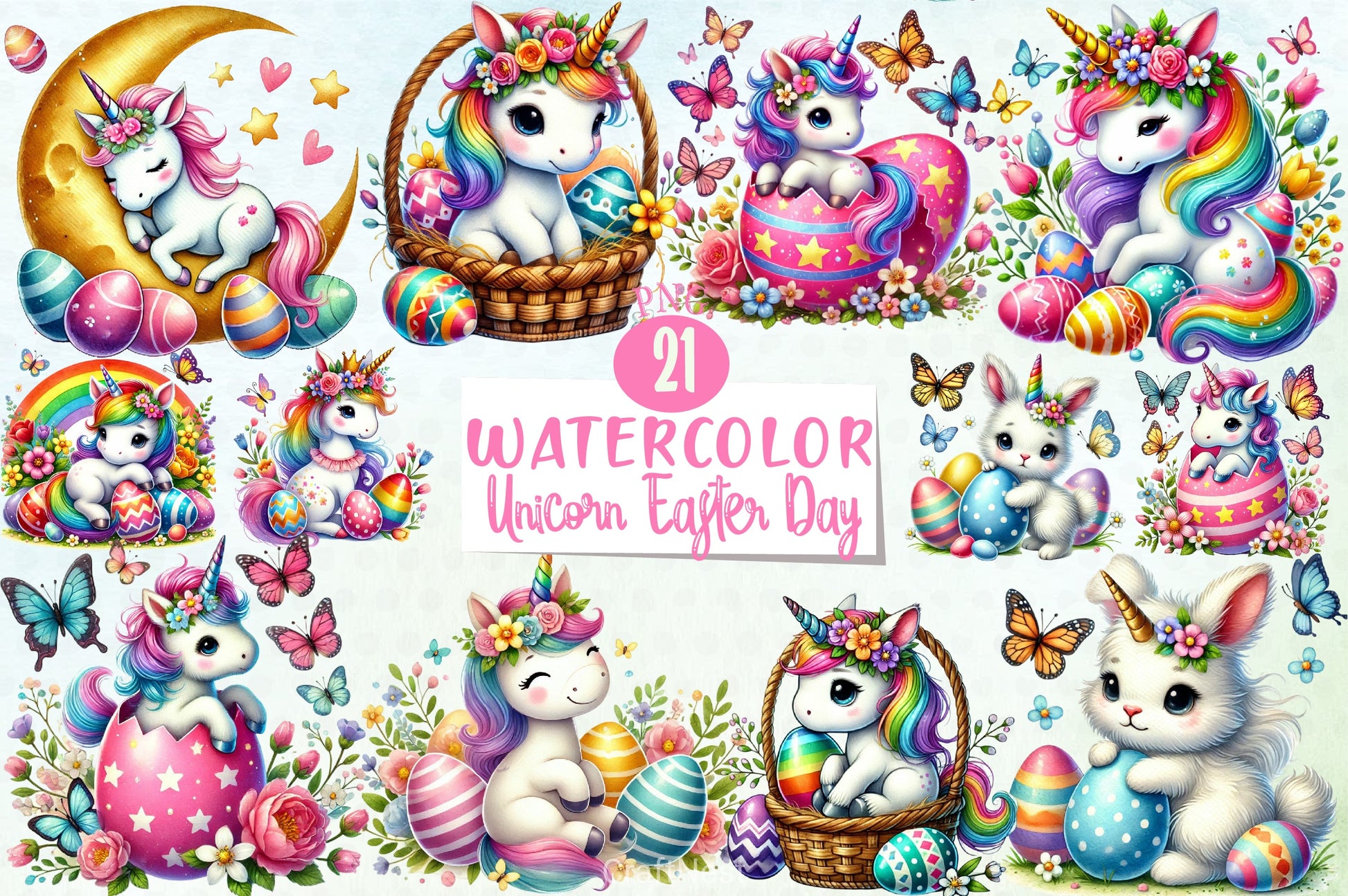 Newborn Unicorn Easter Clipart Bundle - CraftNest - Digital Crafting and Art