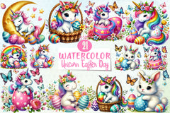 Newborn Unicorn Easter Clipart Bundle - CraftNest - Digital Crafting and Art