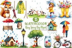 Rainy Spring Day Clipart Bundle - CraftNest - Digital Crafting and Art