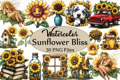 Sunflower Bliss Clipart Bundle - CraftNest - Digital Crafting and Art