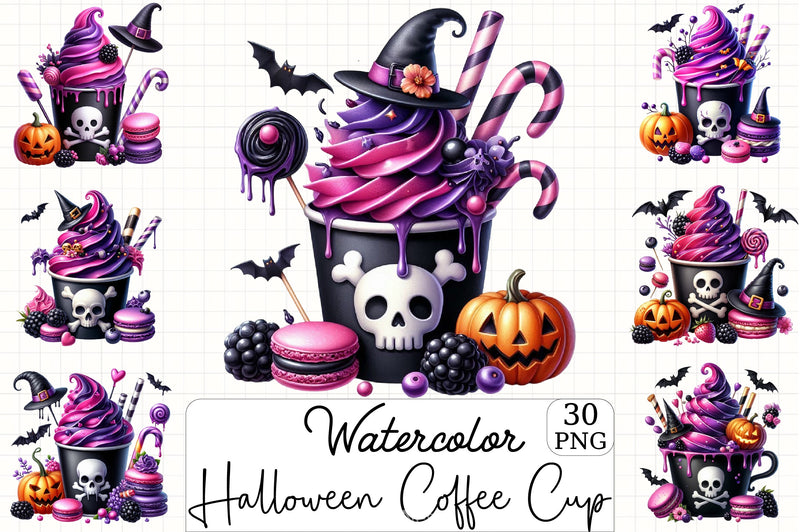 Halloween Coffee Cup Clipart Bundle 10 - CraftNest - Digital Crafting and Art