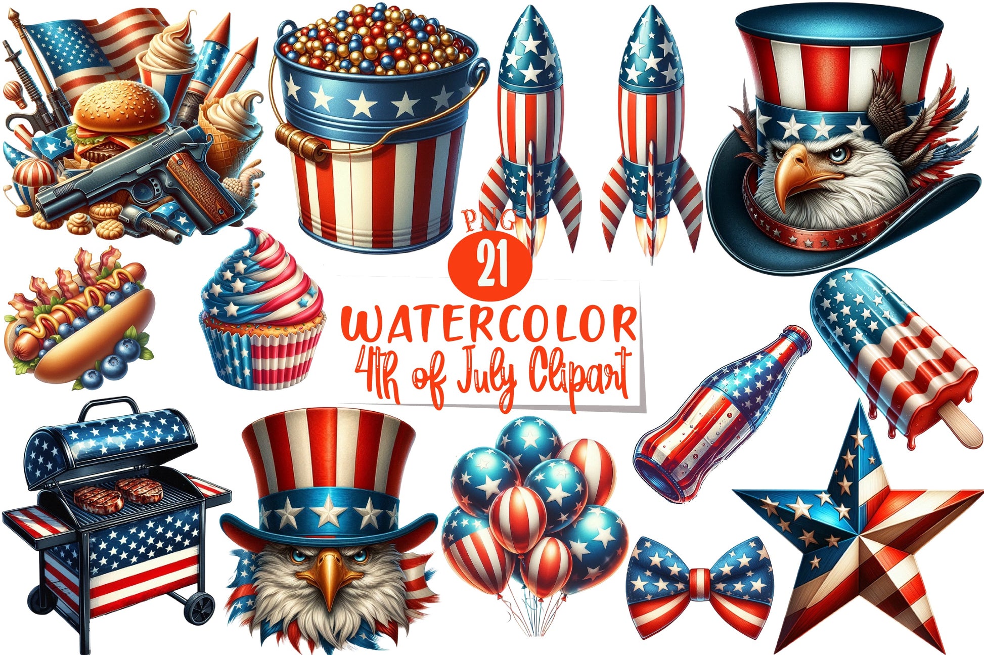 4th of July Clipart Bundle 9 - CraftNest - Digital Crafting and Art