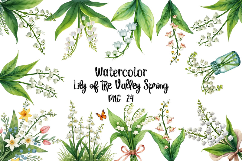 Lily Of The Valley Clipart Bundle - CraftNest - Digital Crafting and Art