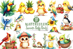 Summer Baby Birds Clipart Bundle - CraftNest - Digital Crafting and Art