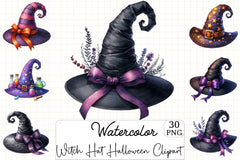 Witch Hat Halloween Clipart Bundle - CraftNest - Digital Crafting and Art