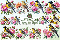 Spring Bird Clipart Bundle - CraftNest - Digital Crafting and Art