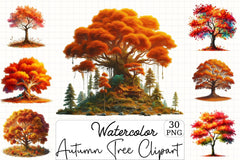 Autumn Tree Clipart Bundle - CraftNest - Digital Crafting and Art