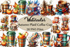 Autumn Plaid Coffee Cup Clipart Bundle