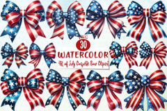 4th of July Bow Clipart Bundle 4 - CraftNest - Digital Crafting and Art