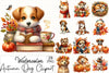 Autumn Dog Clipart Bundle