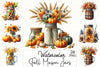 Fall Mason Jars Clipart Bundle