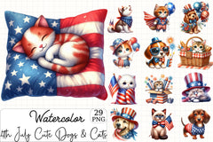 4th July Cute Pets Clipart Bundle - CraftNest - Digital Crafting and Art
